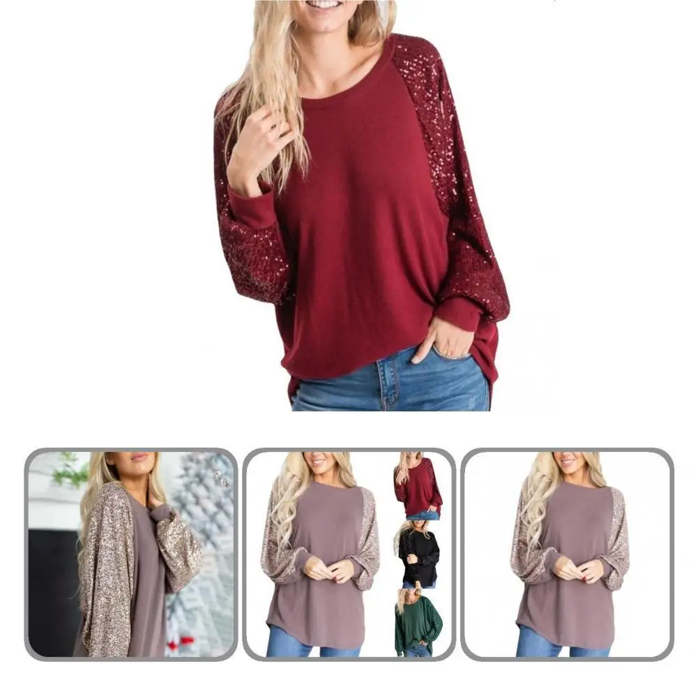 

All Match Polyester Simple Patchwork Raglan Tunic Winter Blouse for Outdoor