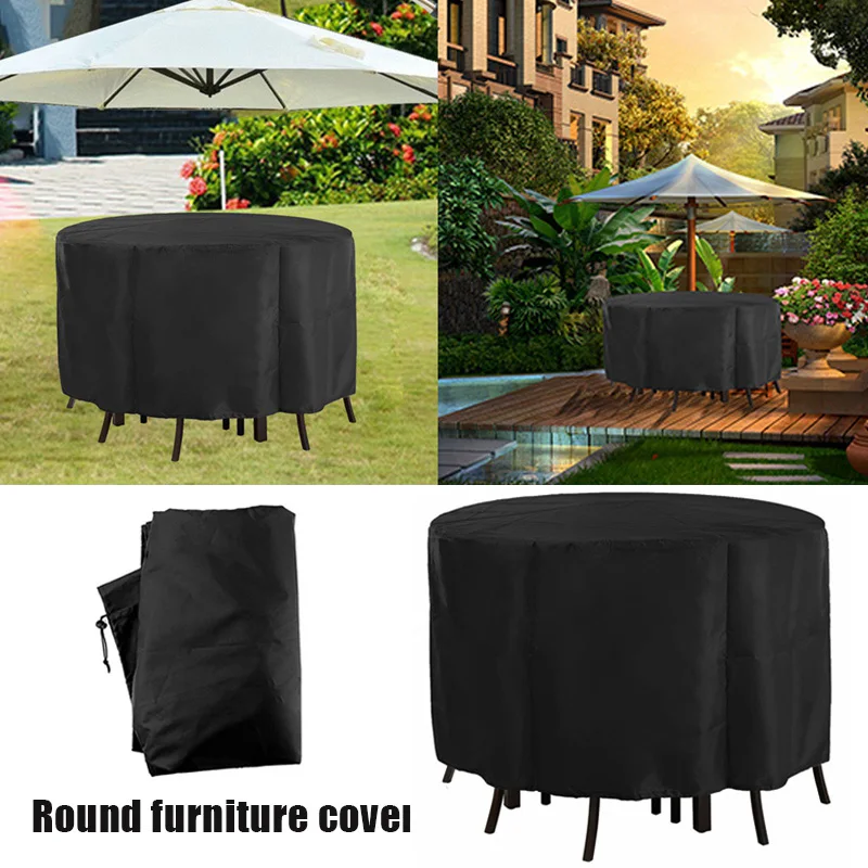 

New Furniture Table Cover Home Garden Outdoor Furniture Waterproof Table Cover Round Table Chair Dust Cover Drop Shipping