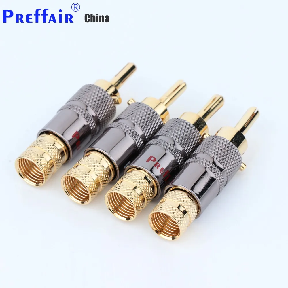 

Preffair 8pcs\lot BA1457 Brass Banana Plug with Lock Red And White Speaker Amplifier Connector Speaker Cable banana plug