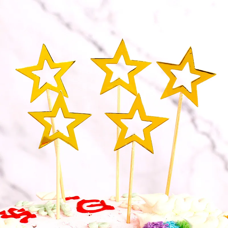 

Star DIY Cake Toppers Insert Flag for Happy Birthday Party Baby Shower Baking Dessert Cupcake Decoration Wedding Supplies