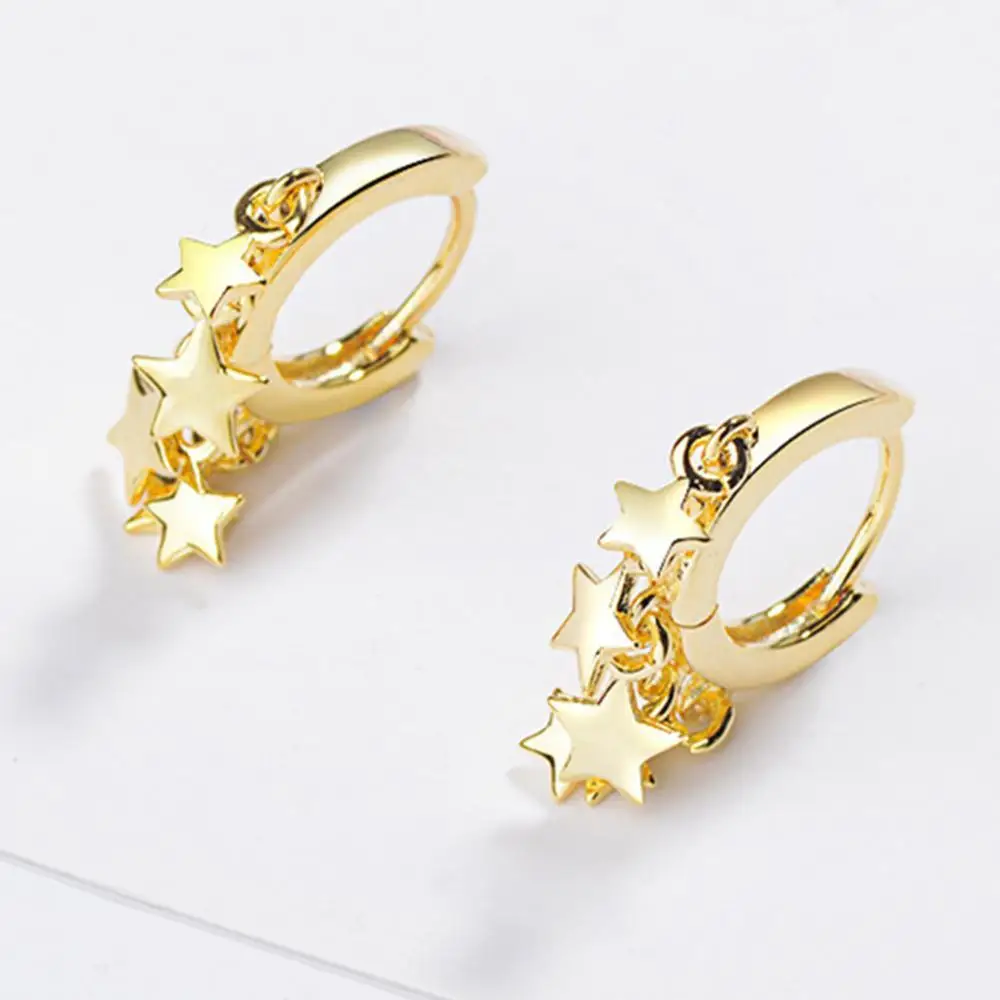 

Fashion Women Star Pendant Huggie Earrings Piercing Party Club Jewelry Gift