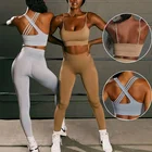 25 шт. бесшовный комплект для йоги, сексуальная спортивная одежда, Женский комплект, однотонная одежда для тренировок для женщин, костюм для бега, фитнеса, тренажерного зала, академическая одежда для активного отдыха