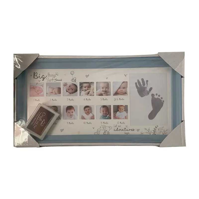 

Baby 12 Months Hand Foot Print Commemorative Photo Frame Newborn Growth Record
