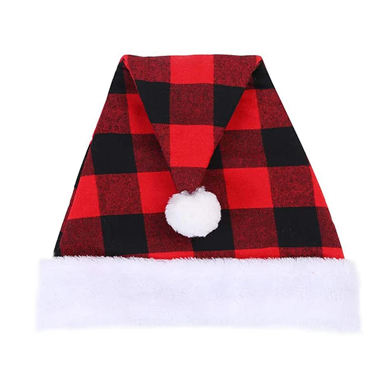 Черный красный плед бархатный шар Санта Клаус шляпа рождественские украшения