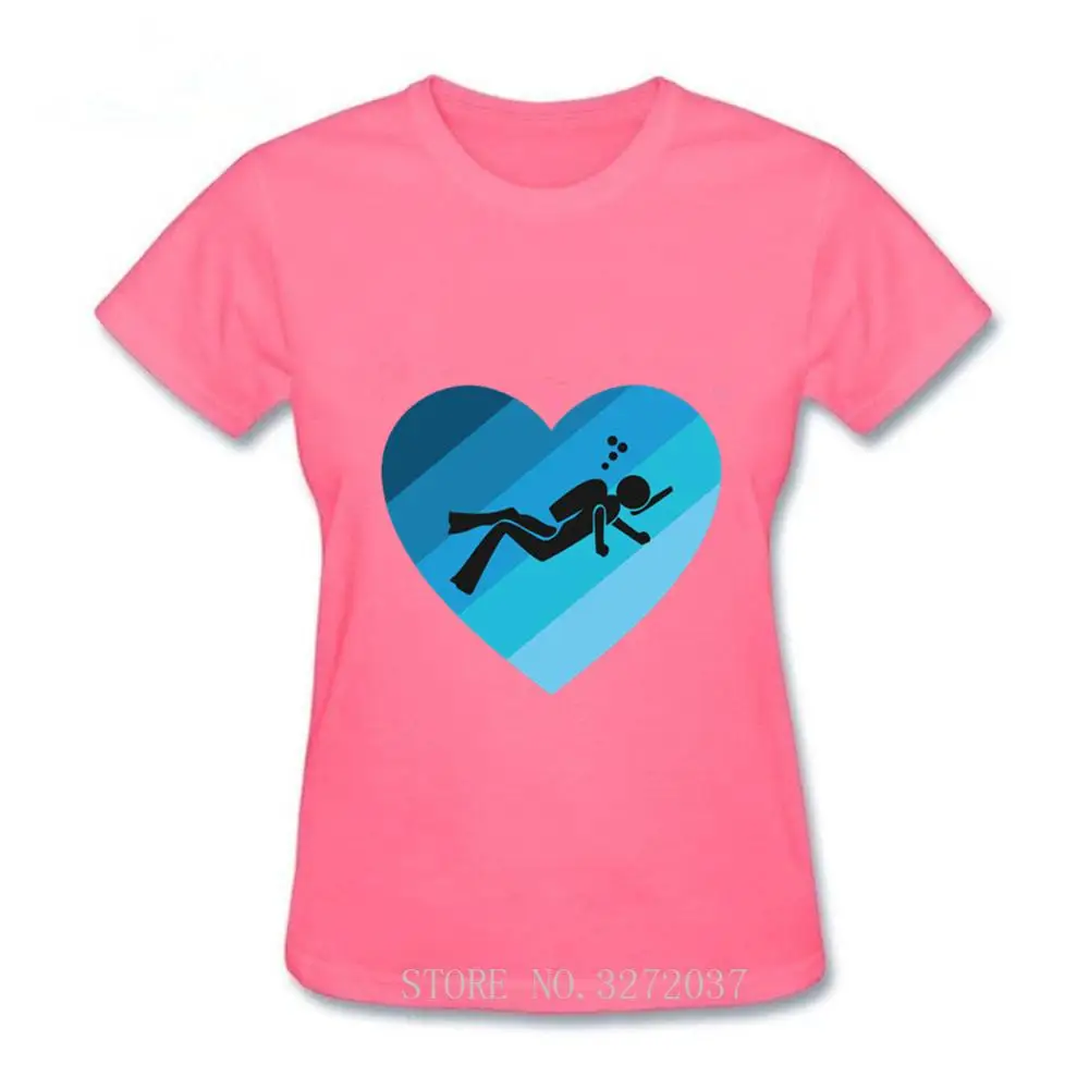 Я люблю Дайвинг подводное погружение футболка женская с коротким рукавом на