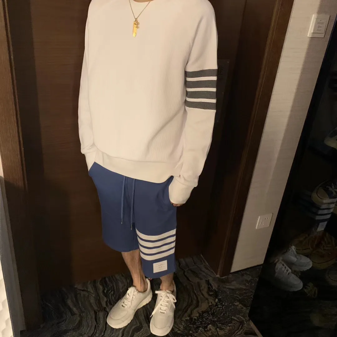 

fashion brand 2021 tb sweatshirts men women o-neck long sleeve Waffle hoodies hip hop casual cotton clothing male