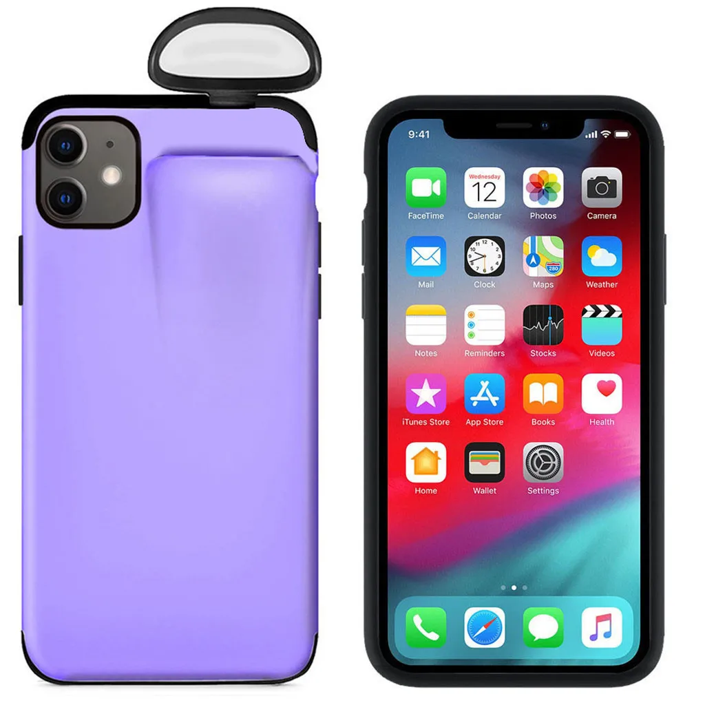 2 в 1 чехол для AirPods для iPhone 11 чехол для iPhone 7 Plus/8 Plus/X/XS Max/11 Pro Max чехол защитный чехол 19 октября
