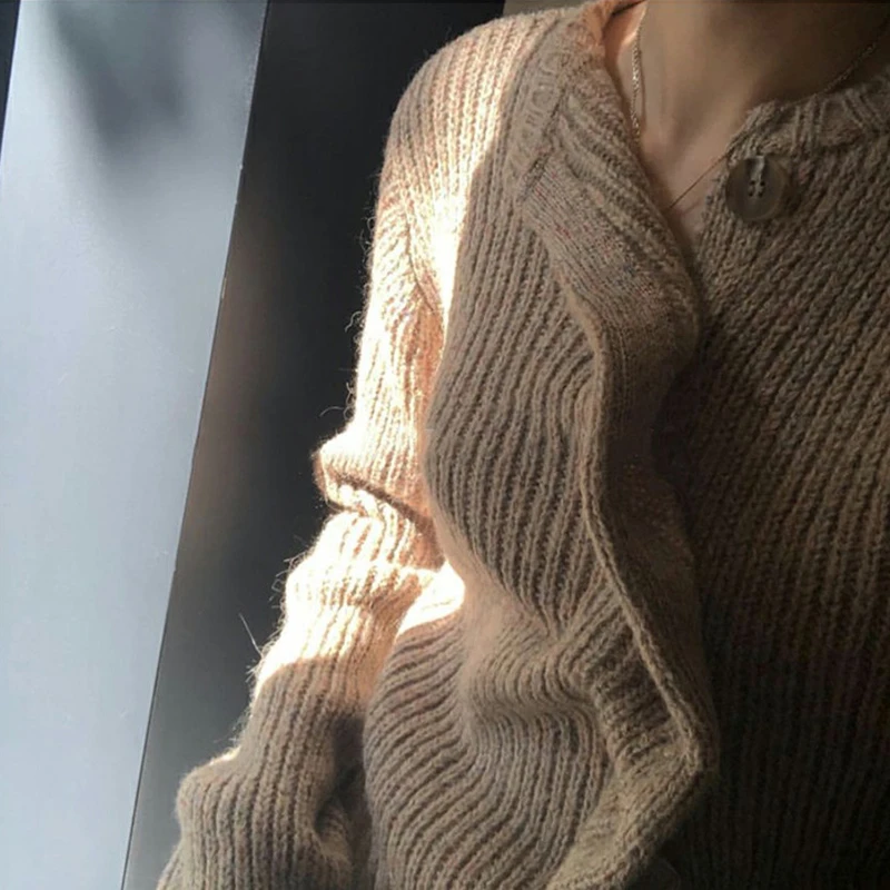 GALCAUR Asymmetrical Ruched Knitting Women's Sweaters O Neck Long Sleeve Korean Cardigans Female 2019 Autumn Winter Fashion New |
