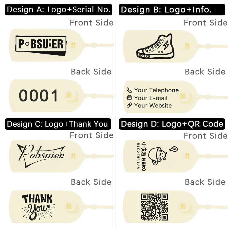 Etiquetas personalizadas para colgar ropa, sello de seguridad de pl&aacute;stico con logotipo impreso, etiqueta de regalo para zapatos, color Beige crema, 20CM, 1000 piezas-4