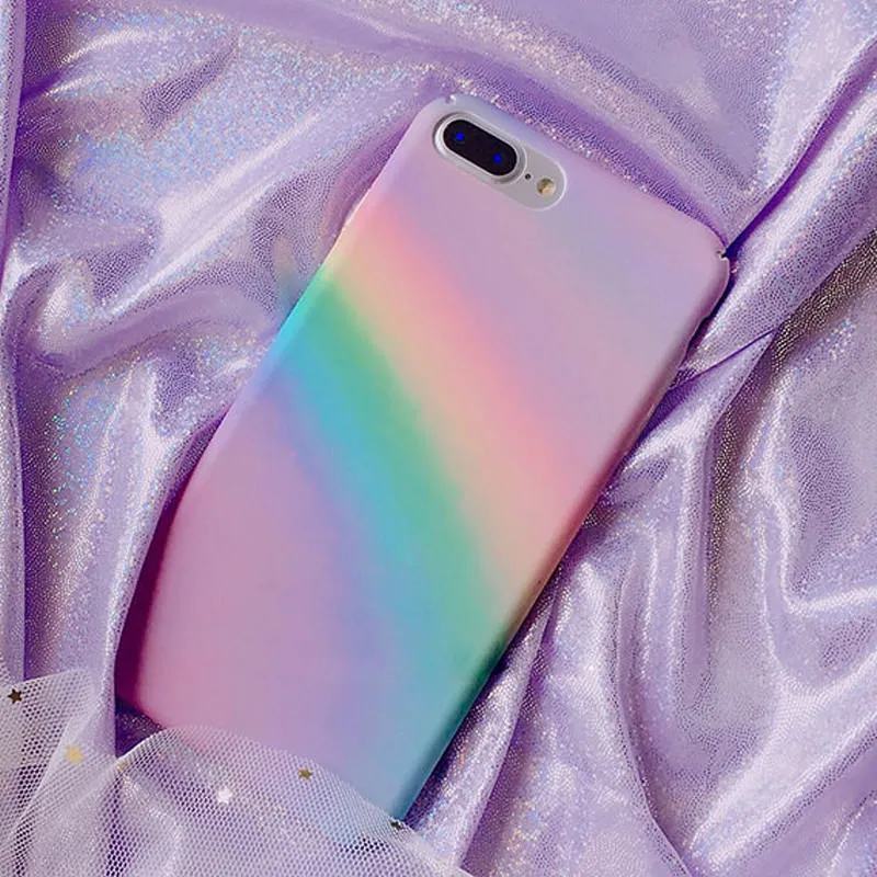 Радужный градиентный телефонный чехол для iPhone X Xr Xs Max цветной бампер 7 8 6 6S Plus