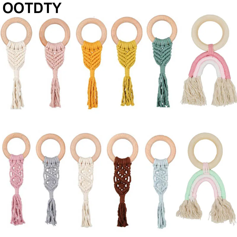 Органический деревянный Прорезыватель для зубов детское кольцо из бука детская