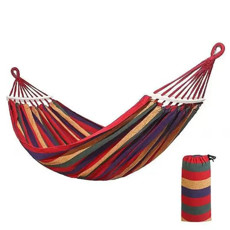

Hot Sale Double Wide Thick Canvas Hammock Portable Hammock Outdoor outdoor camping Garden Swing Hanging Chair Hangmat Blue Red