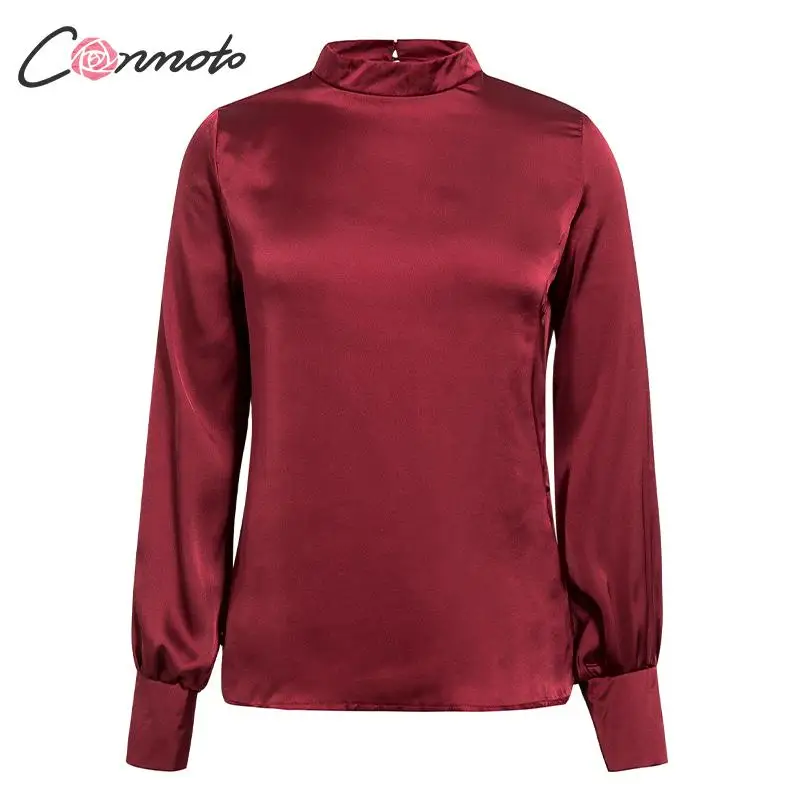 Conmoto белые винтажные Клубные блузки женские атласные с черепашками рубашки