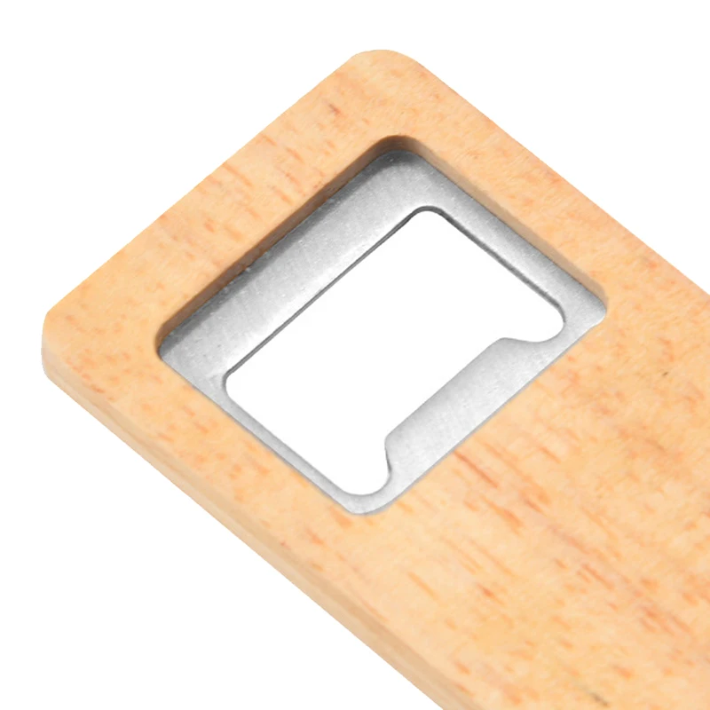 

AAAK -8 Pack Wood Beer Bottle Opener Wooden Handle Corkscrew Stainless Steel Square Openers Bar Kitchen Accessories Party Gift