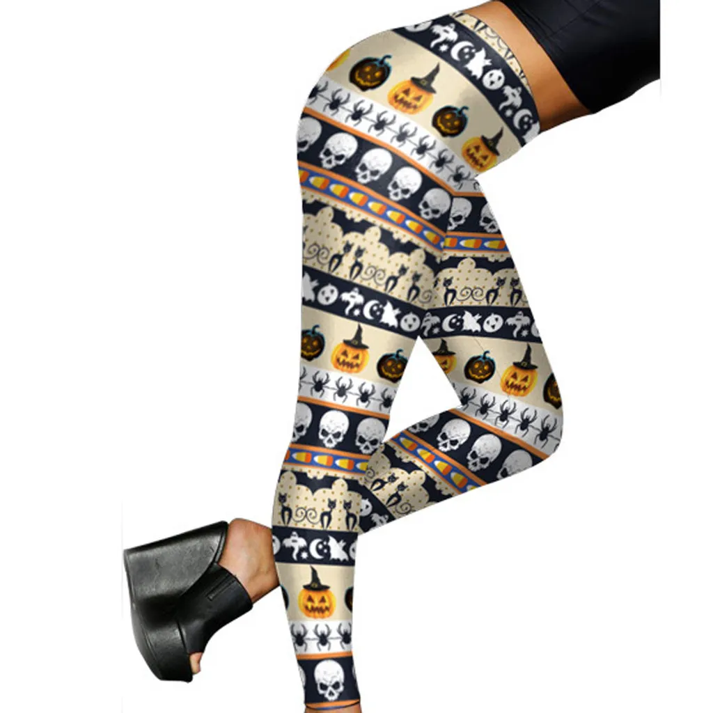 2019 Весна Осень Новые женские Лосины Хэллоуин подтяжка бедра ягодицы брюки мягкие