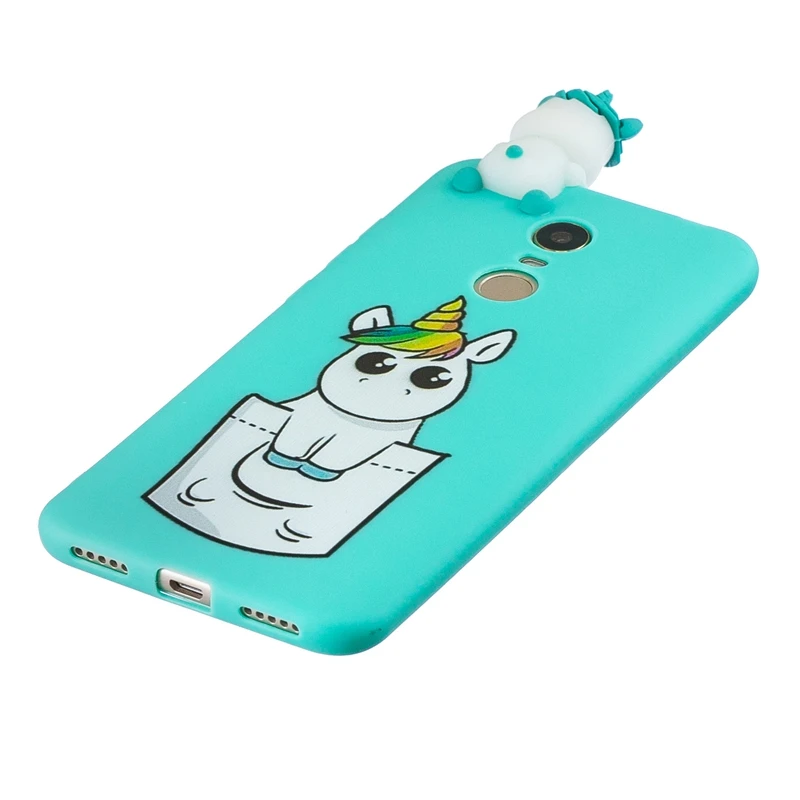 Etui on Xiaomi Redmi 5 Plus Case Cover Xiomi 3D Cartoon Panda Pig Unicorn Silicon for Capa | Мобильные телефоны и