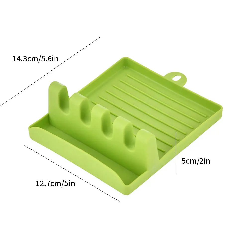 

Silicone Utensil Rest Drip Pad Multiple Utensils Heat-Resistant Stove Top Spoon Holder Cookware Shelf Kitchen Storage Accessorie
