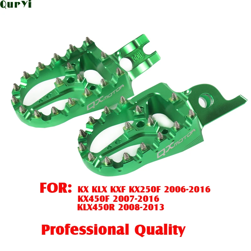 

CNC Billet MX Foot Pegs Rests Pedals Footpegs For KX KLX KXF KX250F 2006-2016 KX450F 2007-2016 KLX450R 2008-2013
