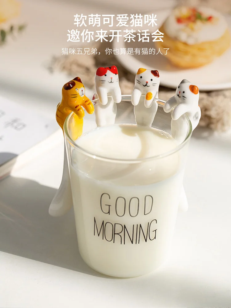 

Dessert Spoon Cute Girl Heart Ins Small Spoon Hanging Spoon Stirring Spoon Coffee Spoon Short Handle Creative