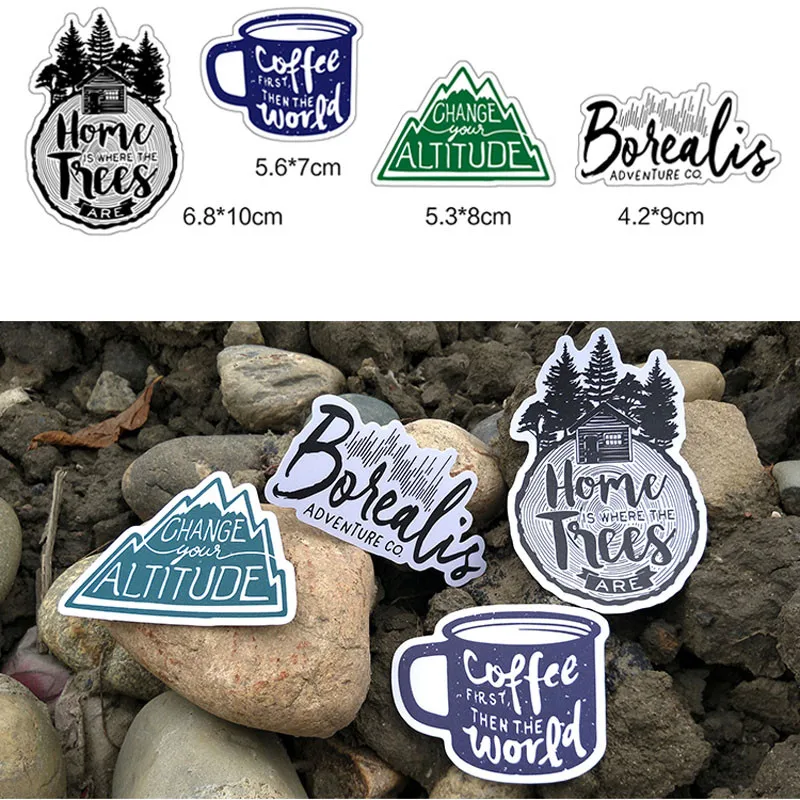 Наклейки для ноутбука скейтборд 4 шт./компл. наклейка кемпинга домашнего декора