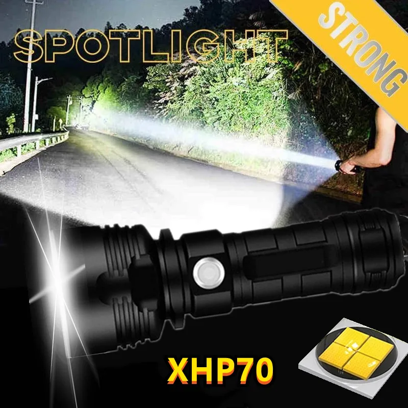 

Drop Shipping xhp70.4 most powerful flashlight 3 Modes usb Zoom led torch xhp50 18650 or 26650 battery Best Camping, Outdoor