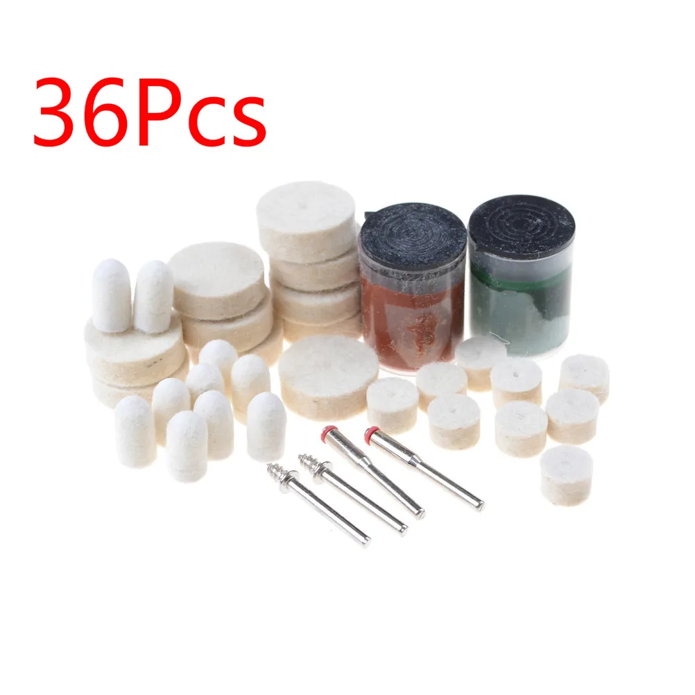 

36Pcs Soft Felt Buffing Burr Polishing Wheels Brushes Kits For Metal Rotary Tools Promotion For Dremel Accessories Polishing Pad