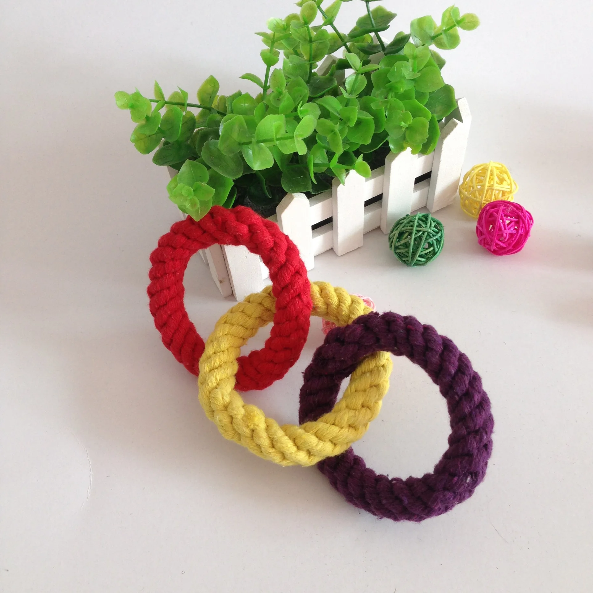 Хлопчатобумажный канат животные игрушки собака чистка зубов ручной тканый