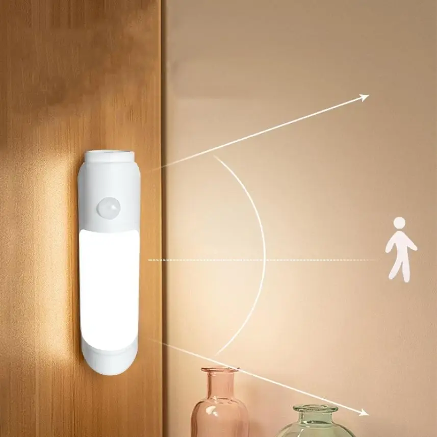 

Household human body induction lamp night strong light flashlight porch toilet usb rechargeable human body induction night light