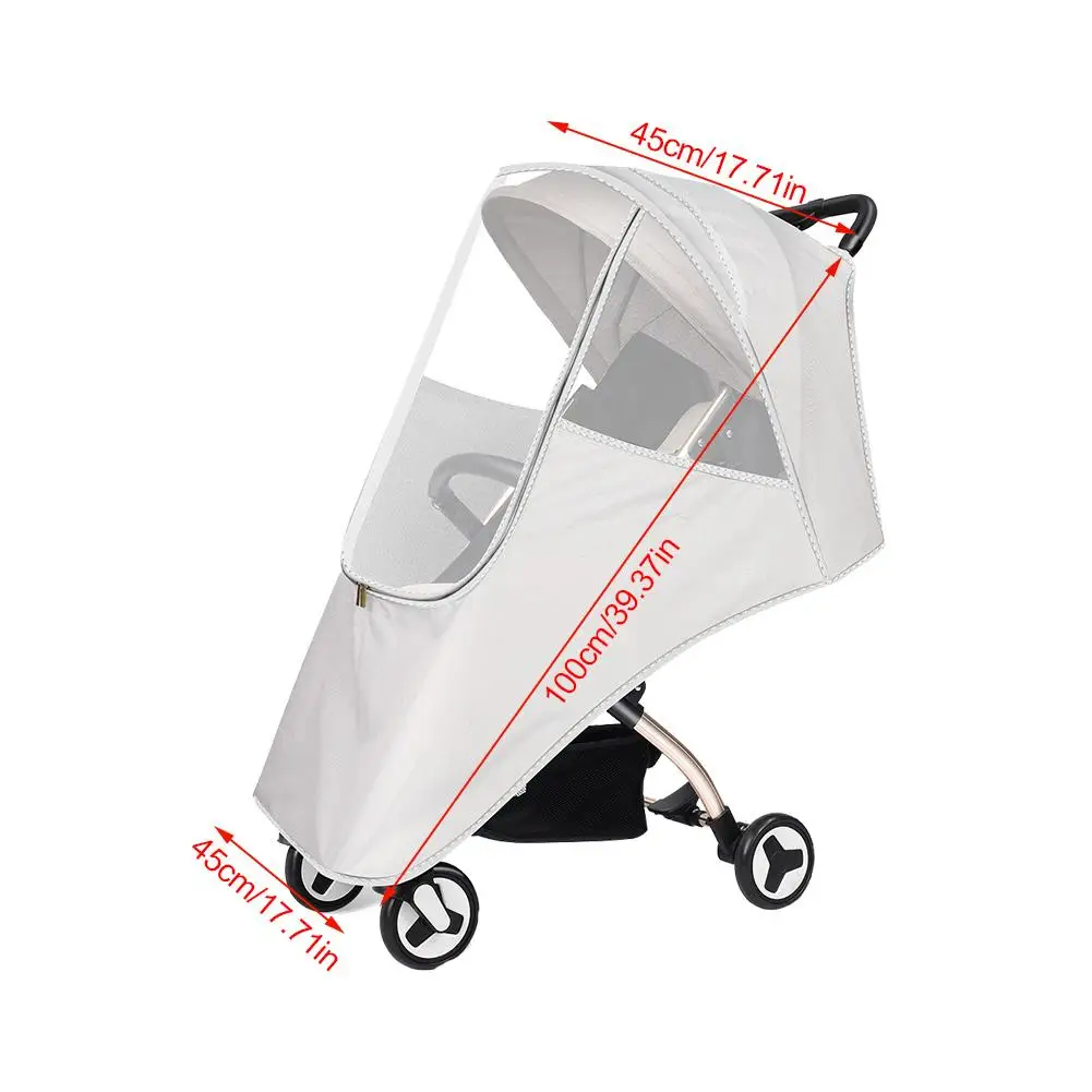 Белая универсальная детская коляска дождевик ветровое стекло теплый