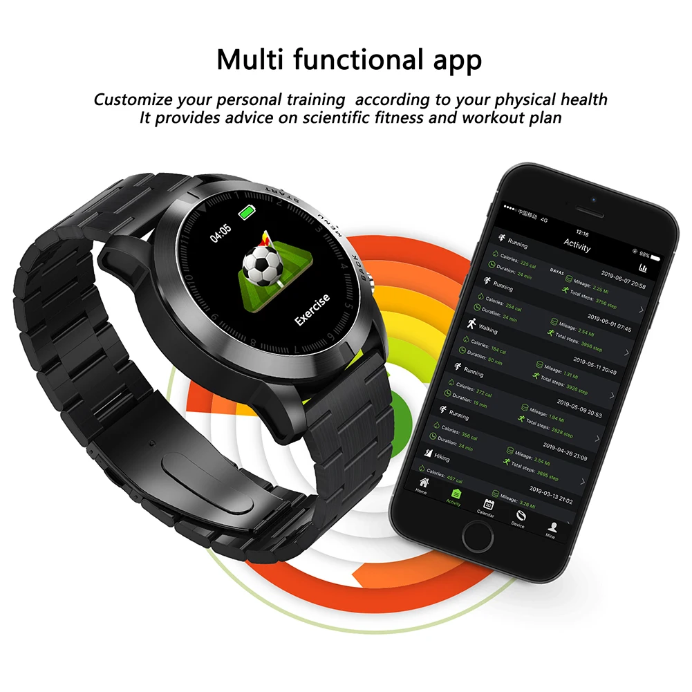 Смарт-часы S10 1,3 ''IP68 Водонепроницаемый Bluetooth 4,2 Smartwatch мониторинг сердечного ритма компас спортивные часы для Android iOS