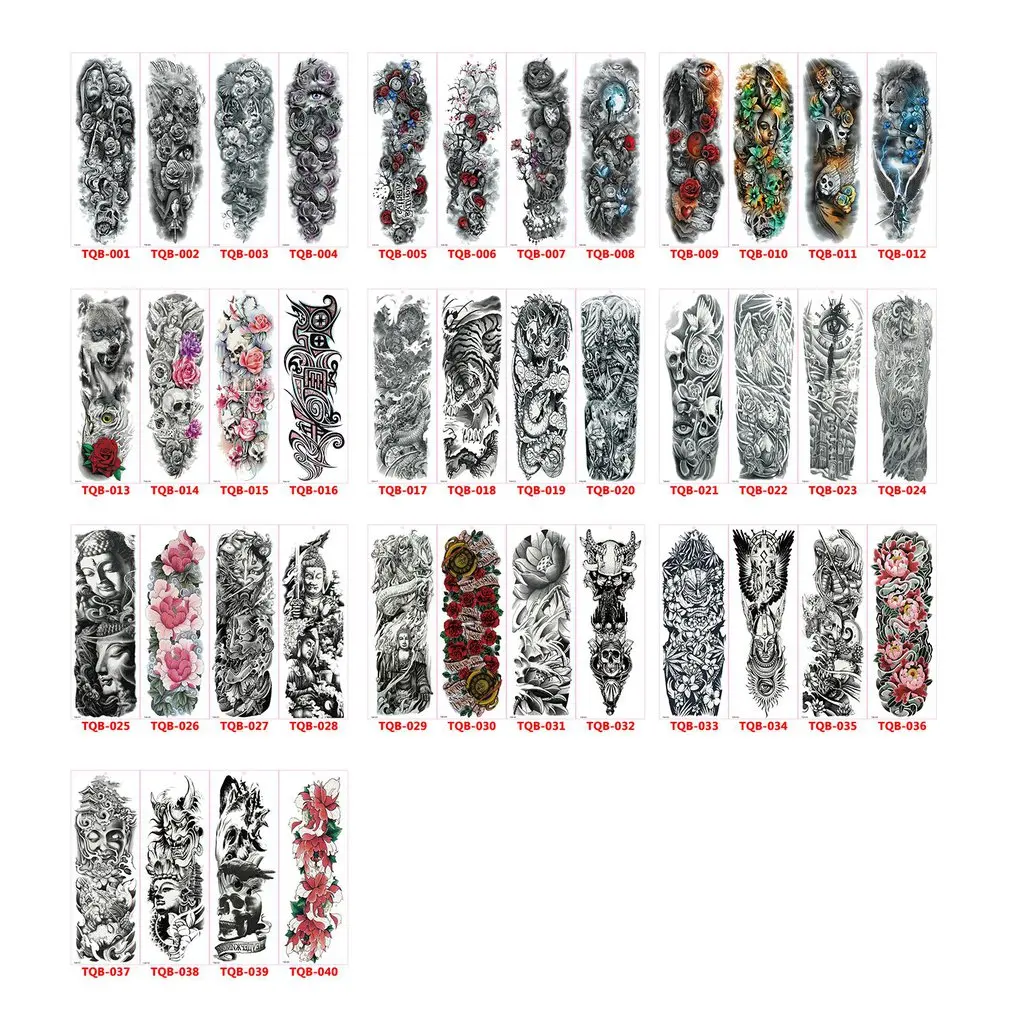 1 шт полный рука цветок татуировки стикер водонепроницаемый временная