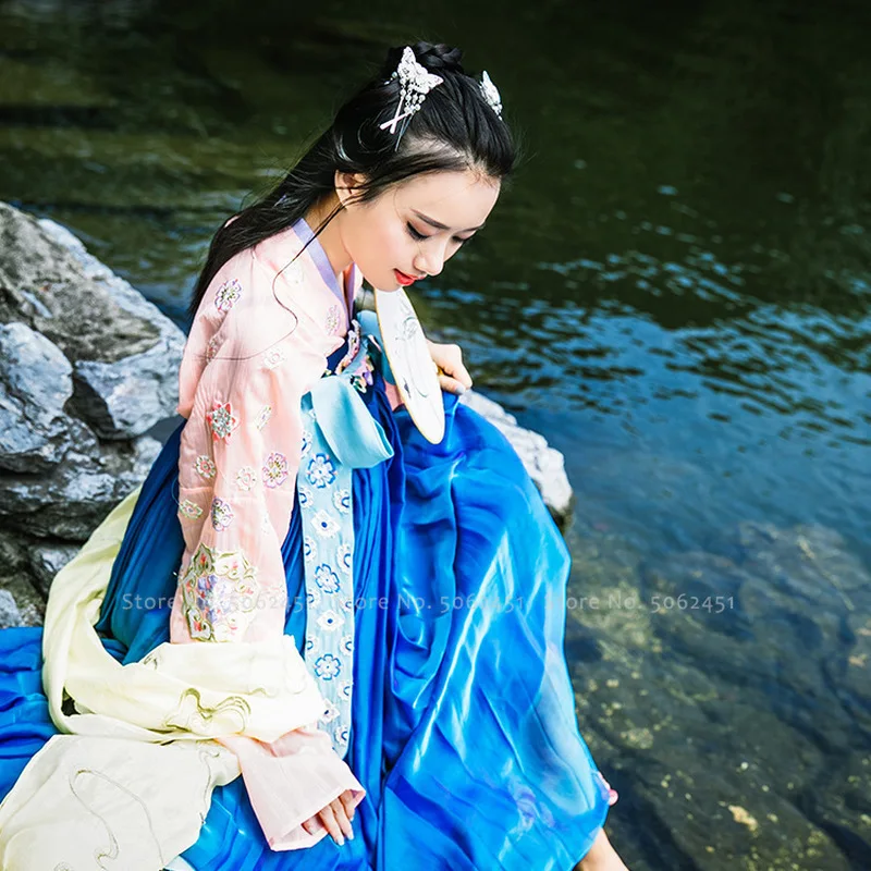 Chinese Traditional Hanfu Ancient Tang Dynasty Suit Women Princess Fairy Cosplay Costumes Tea Party Dress Robes Festival Outfits |