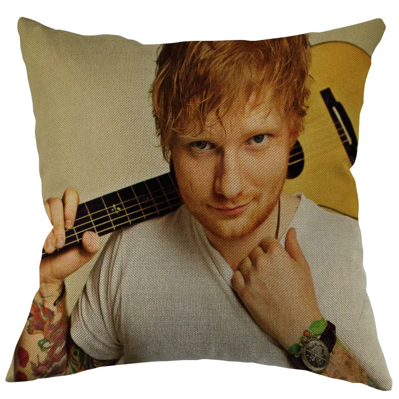

Custom Square Pillowcase Edward Christopher Sheeran Cotton Linen Pillow Cover Zippered One Sides DIY Gift Office,Home,Outdoor