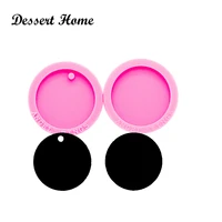dy0260 bright 1 5inch circle resin craft for phone grips round silicone keychain molds diy resin epoxy jewellery making