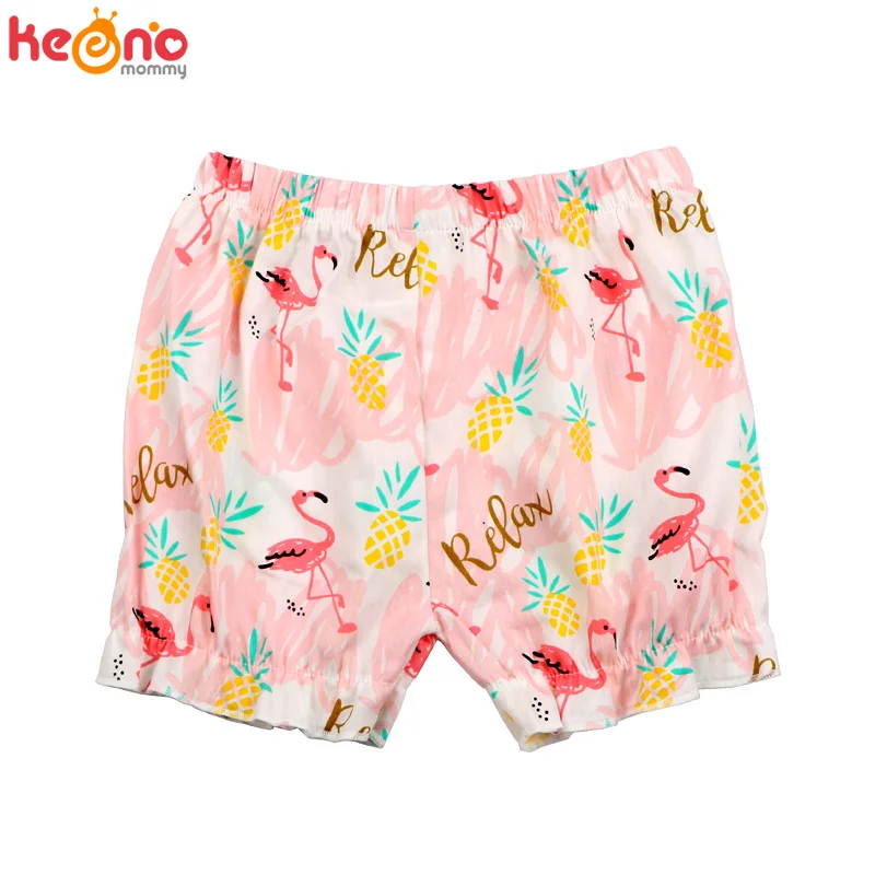 Шорты детские хлопковые с цветочным принтом летняя пляжная одежда для девочек