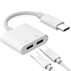 Адаптер для наушников 2 в 1, разветвитель с двумя разъемами USB Type-C и зарядным устройством для Samsung, Xiaomi, Huawei, Oneplus, Redmi