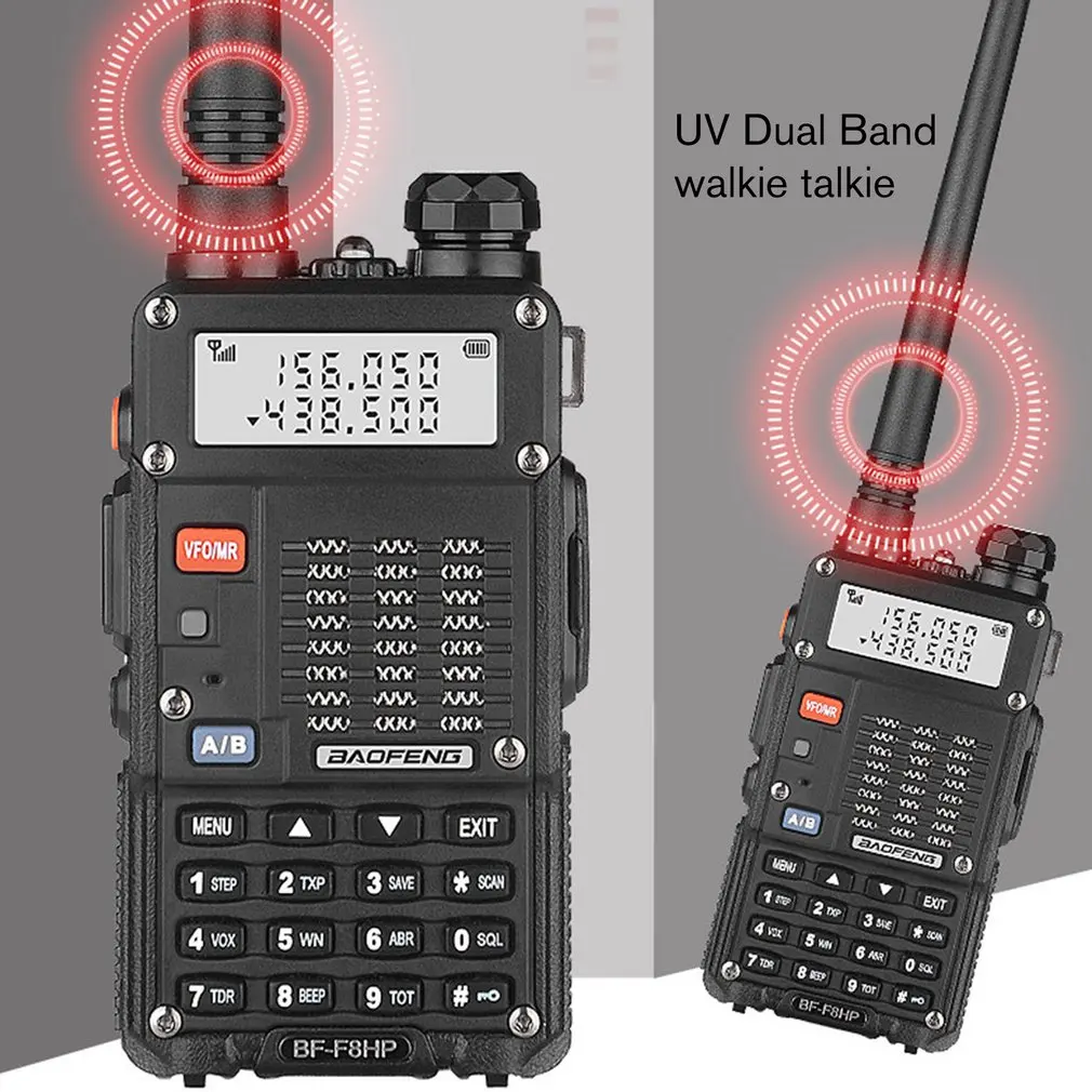 Baofeng 7 Вт BF F8HP рация VHF/UHF двухдиапазонный двойной дисплей портативный CB Ham
