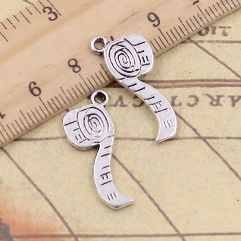 

20pcs Charms tape measure ruler 27x11mm Tibetan Bronze Silver Color Pendants Antique Jewelry Making DIY Handmade Crafts