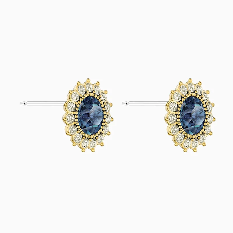 

2020 Retro Fashion SWA New MILLENNIUM STUD PIERCED EARRINGS Blue Embellished Crystal Earrings Girlfriend Jewelry Romantic Gift