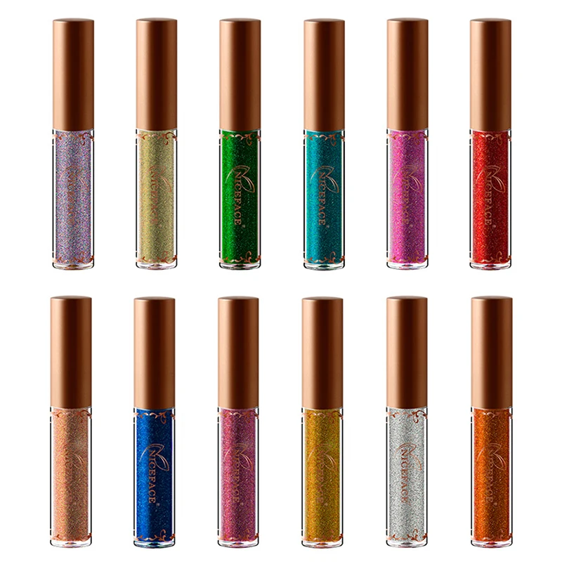 Жидкая подводка для глаз с перламутровым блеском 12 цветов водостойкая матовая