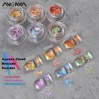 crystal fire opal star aurora nail art cloud brocade flakes chrome powder edelweiss glitter powder for eyeshadow diy manicure