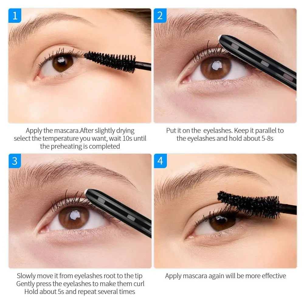 

Rechargeable Digital Display Eyelash Curler Heated Curling Slender Eyelash Pen Mascara Long Lasting Durable Shaping Eyelash Clip