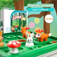 bunny bouncing game checkers toy kids funny puzzle board rabbit fox moving interactive children development puzzle games