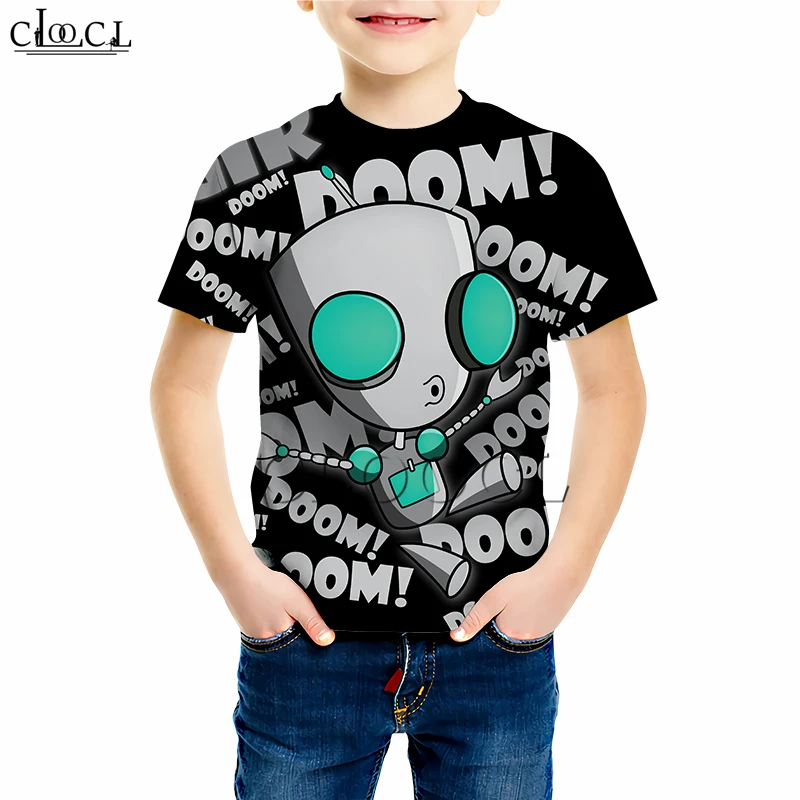 Футболки в стиле аниме Харадзюку с принтом Invader ZIM толстовка для мальчиков и