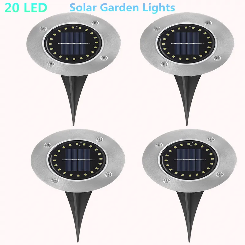 Уличный садовый светильник на солнечной батарее 20 светодиодов освещение для