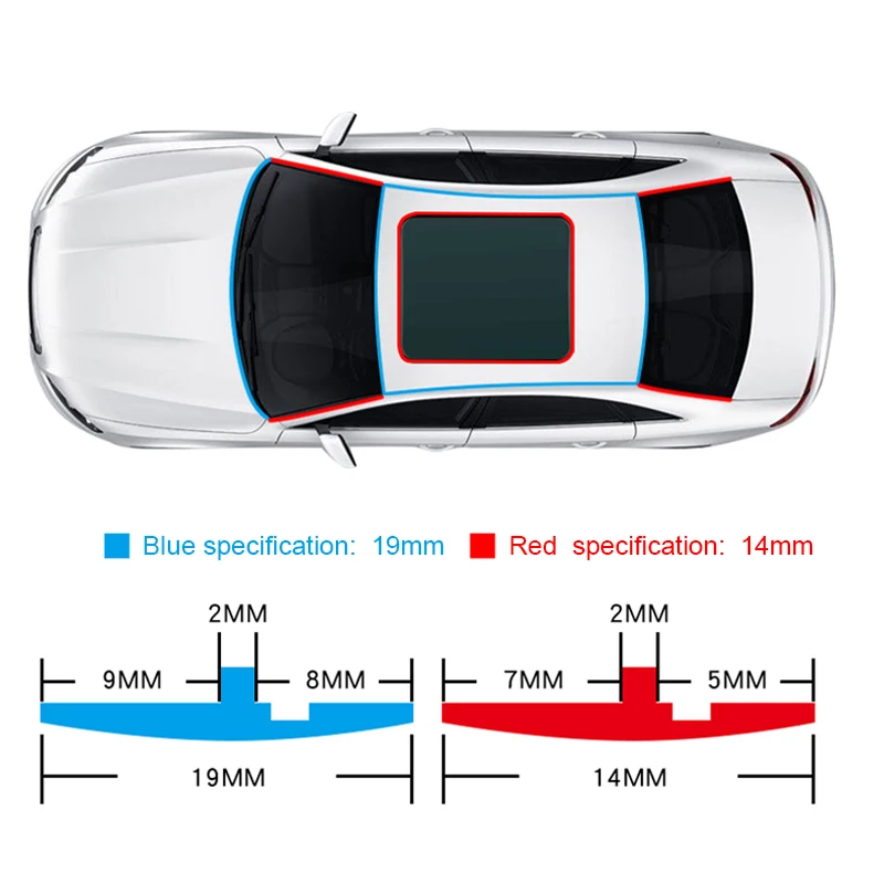 Автомобильные уплотнительные ленты 14/19 мм Уплотнители защитные края двери