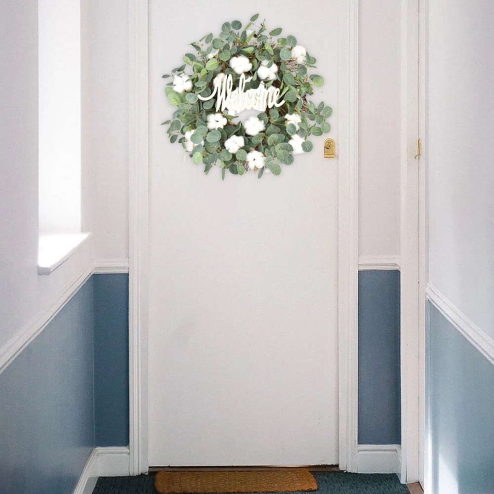 

Fake Flower Leaves Grid Bowknot Spring Wreath Simulation Flowers Vines Garland Wedding Easter Decoration