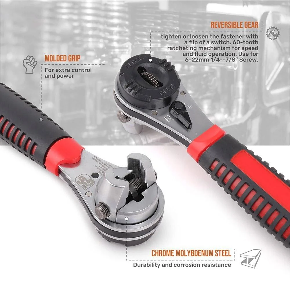 

Adjustable Ratchet Wrench Rod Fast Ratchet Wrench Quick Socket Wrench Tools universal Socket Torque Adapter Wrench Head Spanner