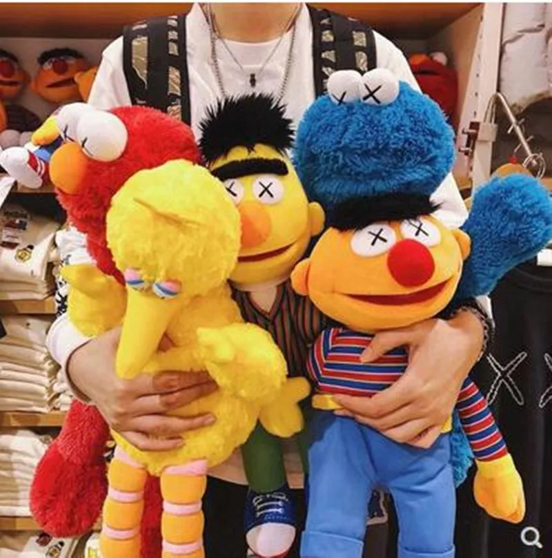Figuras de acci&oacute;n de Barrio S&eacute;samo de 32/45cm para ni&ntilde;os, gran oferta, Elmo, galleta, p&aacute;jaro grande, Ernie, dibujos animados, espect&aacute;culo de fiesta de Navidad, regalo-1