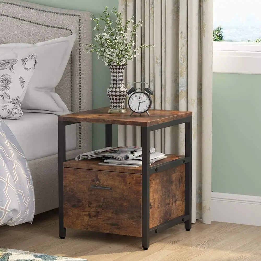 Промышленная тумбочка Tribesigns с выдвижным ящиком боковой столик для небольших